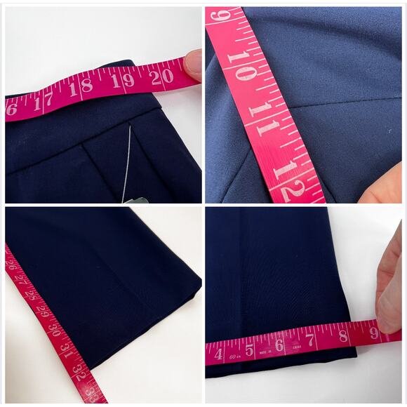 Lauren Ralph Lauren Edita Wool Blend Slim Leg Pants Womens Plus Sz 16W Navy NEW - Picture 6 of 9